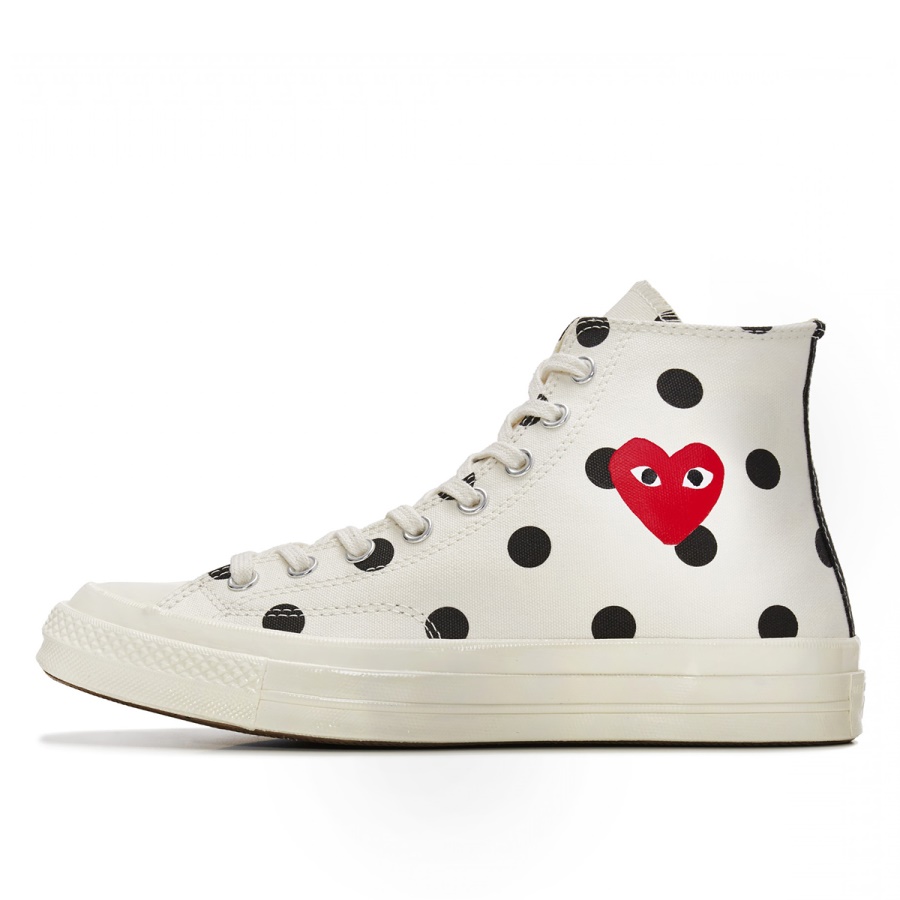 Klekt Chuck Taylor All-star Anii 70 Hi Comme Des Garcons Cdg Buline Alb