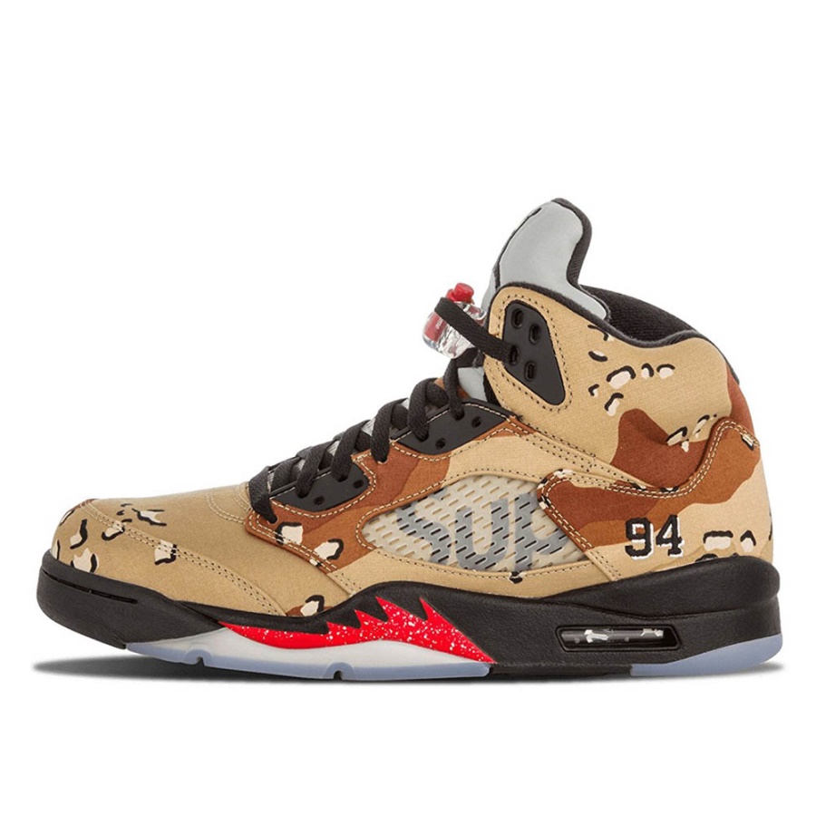 Klekt X Supreme Nike Aj V 5 Retro Desert Camo