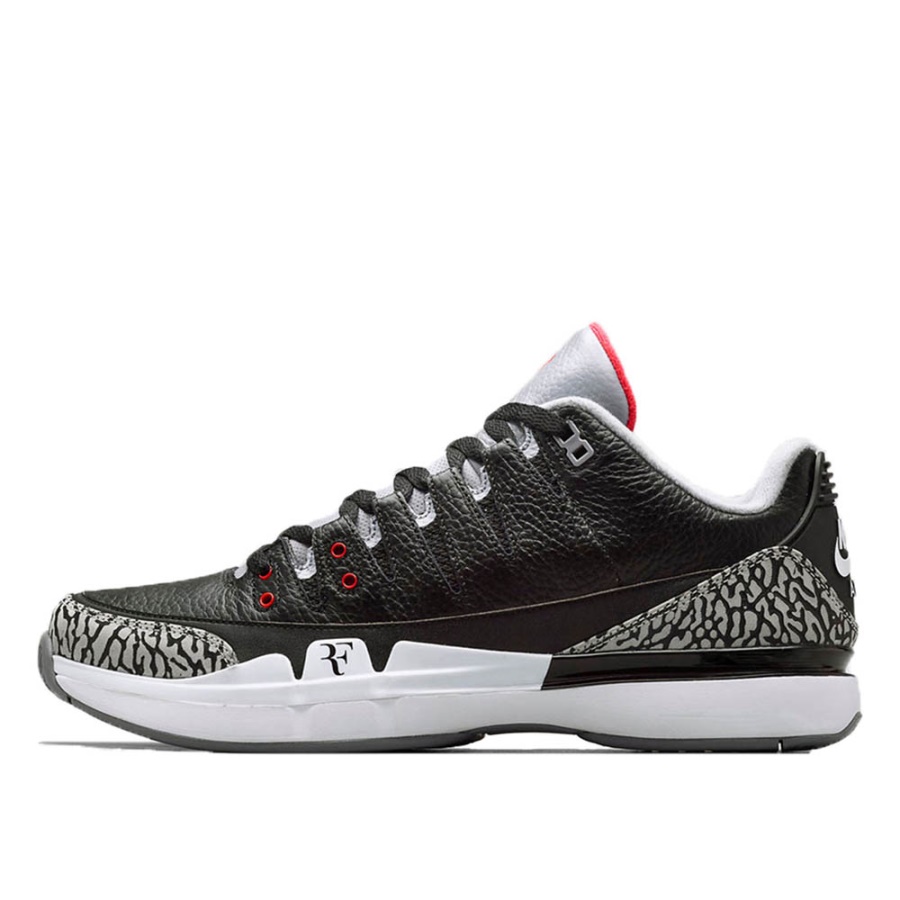 Nike Zoom Vapor Air Jordan Iii Aj3 Rf Roger Federer Negru Cement Klekt