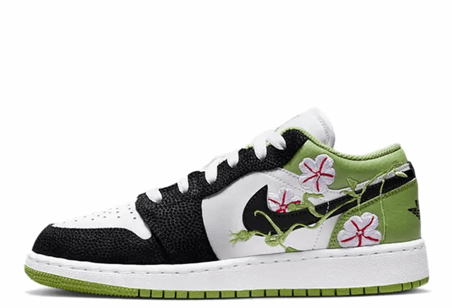 1 Low Gs Broderie Florală Negru Verde Klekt