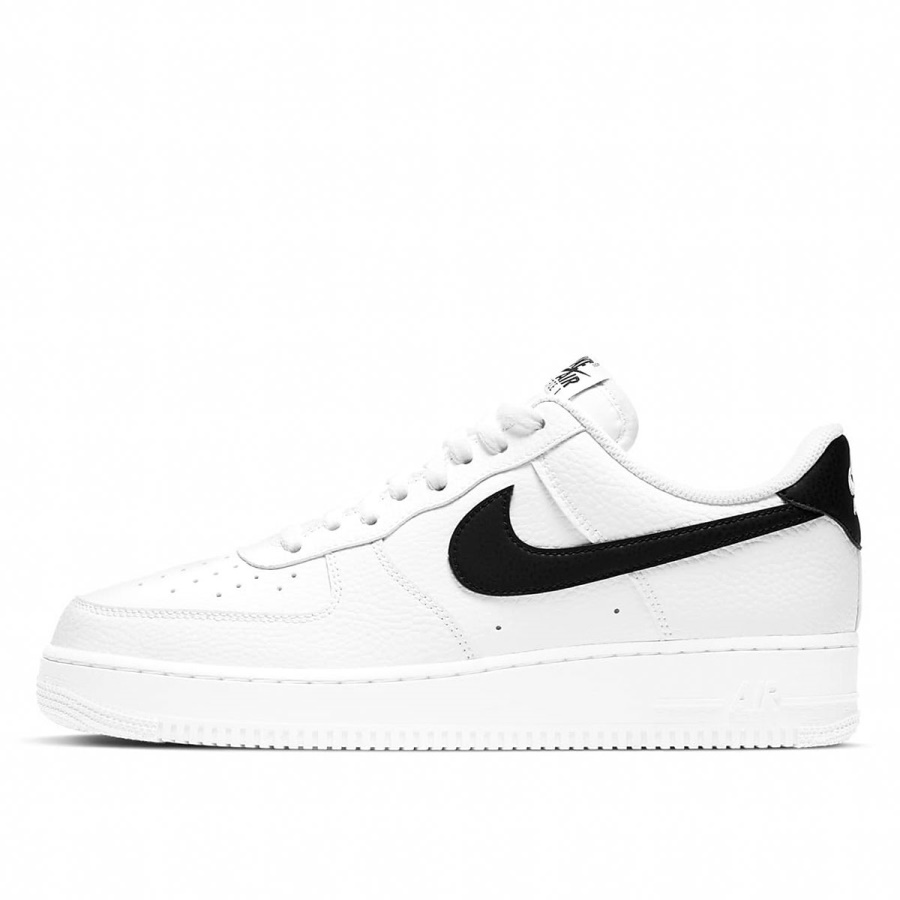 Klekt Air Force 1 Low 07 Alb Negru Piele Pietrișată